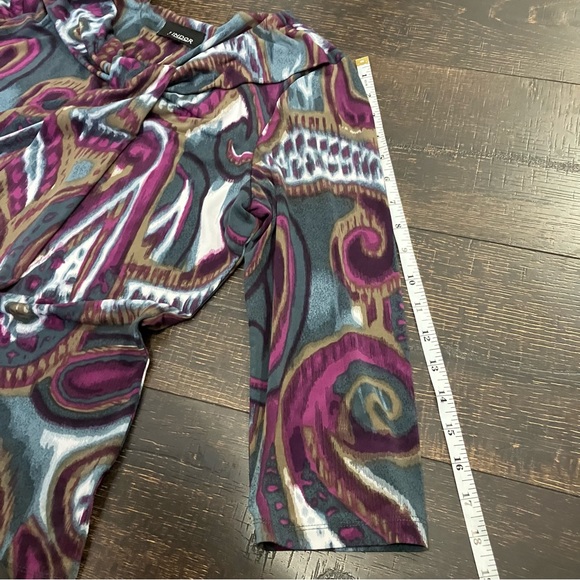 Lindor | Purple & Blue 3/4 sleeves top - Picture 2 of 7